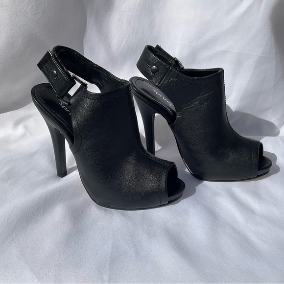 BUNDLE - Spring - Black sling back peep toe 4” stiletto heels - Size 6 - Picture 3 of 9